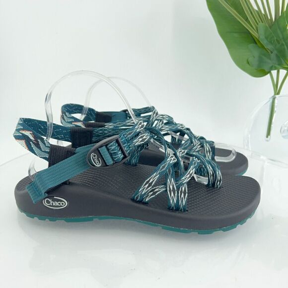 Chaco Women ZX/2 Sandal Size 10 Outdoor Hike Teal Strappy Thong Adjustable Shoe - Picture 3 of 14